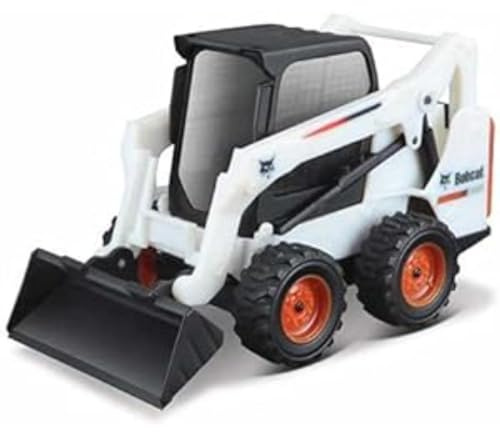 Bburago Die-Cast BOBCAT SKID-STEER LOADER with Working BUCKET Collectible Model Toy - 1:50 Scale, Assorted Designs and Colours