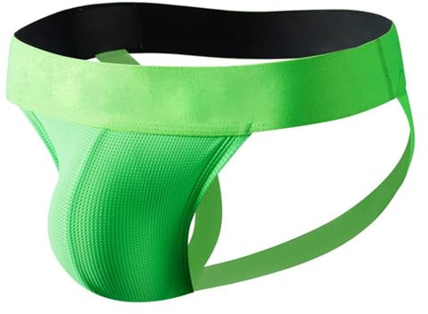 Faringoto Ropa interior para hombres con tirantes Micro Mini Bañador Slip Braga Ropa interior suave de moda, verde, L