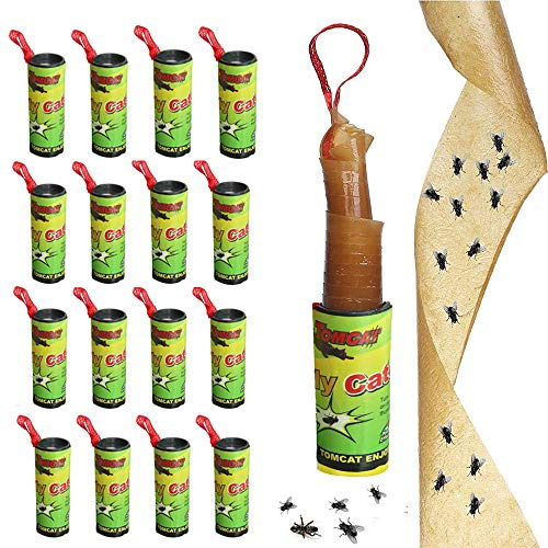 LYPER Flugpappersband, klibbiga flugfångare, Fly Catcher Trap, flugpappersremsor, flugfälla för knott, myggor, mott och flugor, kan användas både inomhus och utomhus – miljövänlig, 100 % giftfri (16)