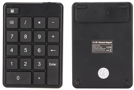 Lazmin112 Pavé Numérique sans Fil, pavé Numérique Bluetooth, 19 Touches, Mini Clavier Numérique Portable Externe Fin pour Financière, pour Portable, Ordinateur de Bureau, Voyage d'affaires