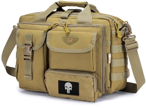 BAGZY Arbetsväska Herr Multifunktionell Taktisk Väska Range Bag Laptoptaskett 14/15,6 Tum Portfölj Pilotväska Bundeswehr Insatsväska Combat Väska Herrhandväska Brandbärarväska
