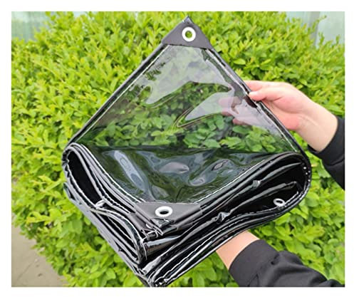 ELZEM Transparente Plane PE-Kunststoff,transparent,regendicht,für Gartenmöbel Pflanzen Wetterfeste Plane [Mit Ösen] Innendurchmesser Von 1,6 cm(1.6 * 3m)