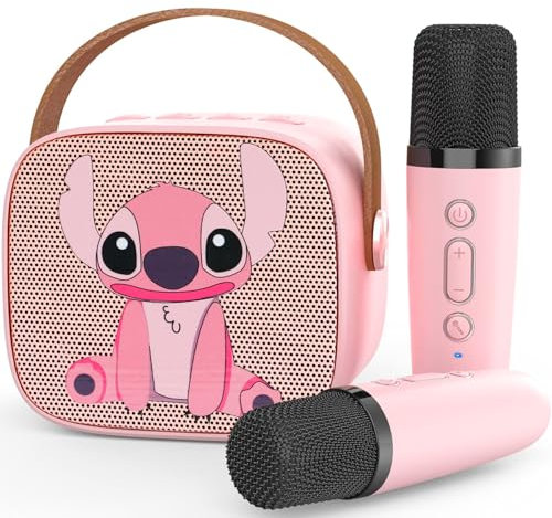 Karaoke Machine Kids, Upgrade Karaoke Machine 2 Wireless Microphones, Mini Karaoke Bluetooth Speaker with Party Led Lights, Gifts for Boys Girls Children Toddler, Toys for Children