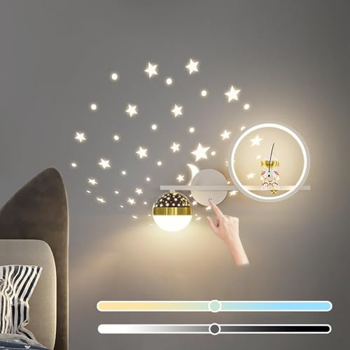 KZT Barnrumsvägglampa Invändig LED med Touch-brytare Dimmbar Sänglampa Stjärnhimlen Astronaut Nattlampa Modern Barn Lä 30W Vit Vägglampa för Babyrum Vardagsrum Hall