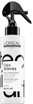 L'Oréal Professionnel Spray Texturizante con Sal, Estilo de Ondas Playeras con Acabado Mate, Tecni.Art, Flex Waves, 190ml