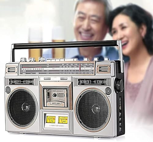 MObyat Boombox, Bluetooth CD-spelare med AM/FM/SW1/SW2-radio och inspelare, stödd transkriptionsfunktion, TF-kort, U-disk/inbyggd stereohögtalare, för hemmet