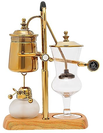 meiliwmlo Cafetera de sifón de vidrio dorado al vacío Materiales de alta calidad Caldos creativos Apariencia elegante Tamaño medio Excelente filtrado adecuado para cocinas privadas Coffee Shops