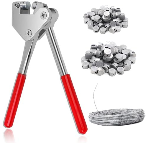 Plombertängsats, förseglingstång set med 80 stycken 170 mm säkerhetstråd, tätningstång av stål, kan användas för att försegla elmätare blydiameter, för vattenmätare, elmätare