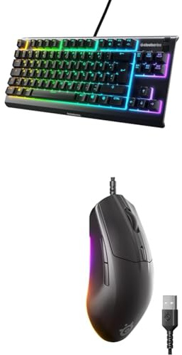 SteelSeries Apex 3 TKL - Gaming Tastatur - 8-Zonen RGB-Beleuchtung - Deutsches QWERTZ Rival 3 Gen 2 Gaming-Maus - 8.500 DPI TrueMove Core-Optiksensor - 60 Millionen Klicks garantiert