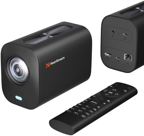 NearStream Cámara Web de Streaming 4K/30 fps HDR, Sensor CMOS 1/2,8″ 8MP 40X Zoom Híbrido,Micrófonos Incorporados con Reducción de Ruido,Interface HDMI/USB/RJ45,Admite Micrófono Externo, VM20