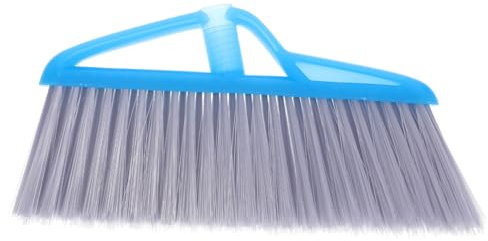 COOPHYA Push Broom Head Replacement Blue Soft Bristle Brush for Indoor Outdoor Cleaning Heavy Duty Sweeper for Patios Garages and Various Surfaces
