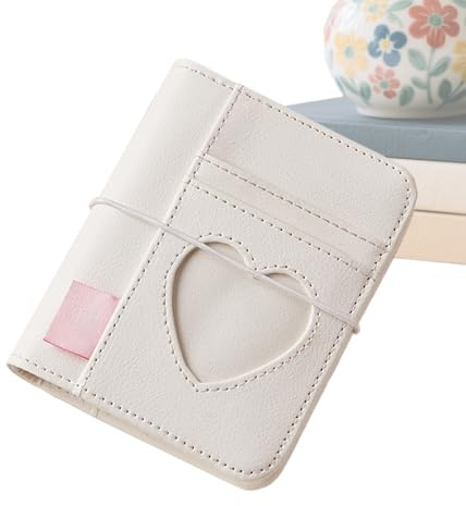 Pappersanteckningsbok - 100-ark hjärtdagbok | Loose-leaf konstgjord läderdagbok med hjärtskydd, 5,16 × 4,13 In, perfekt för att skriva, notera, listor, skola, arbete, studie, resor och möte