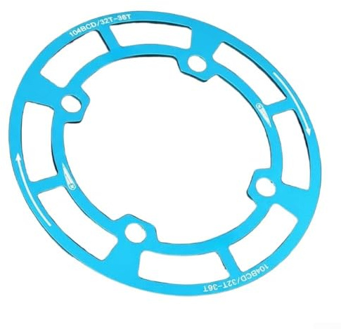 Protector de plato de bicicleta de montaña 104BCD, cubierta de piñón, protector de disco, accesorio de protección de anillo de cadena redonda (azul)