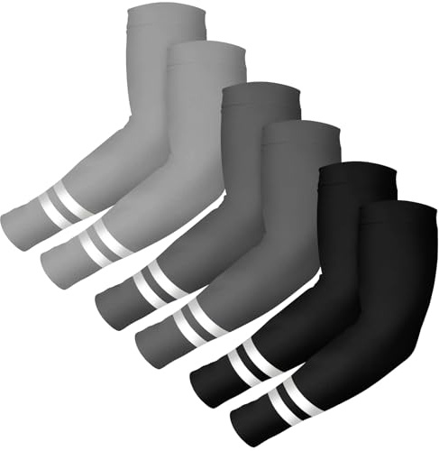 DIELOVEHUA 3 Paia Manicotti Braccia Anti UV Estivi, Manicotti Braccia per Uomo e Donna, Manicotto Braccio Riflettenti, Traspirante Elastico, per Sport Pesca Ciclismo Golf (B)
