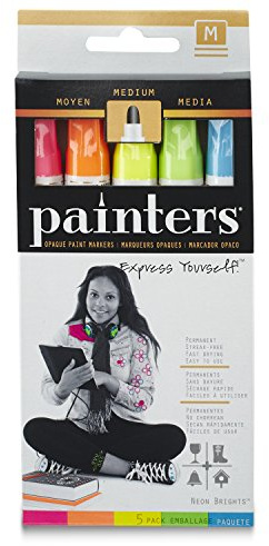 Elmer's Painters Opaque Paint Marker, Medium Point, Neon Brights, 1-Pack of 5