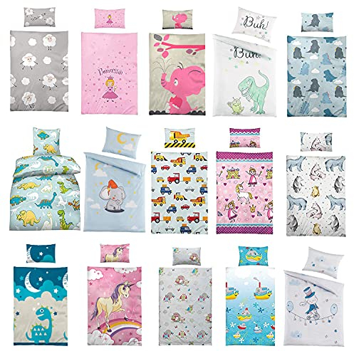 Wasserbetten-Markenshop Wasserbettwäsche für Kinder mit verschiedenen Motiven 100x135 cm + Kissenbezug 40x60 cm 100% Baumwolle Renforcé Eule Creme, 100 x 135 cm Baumwolle