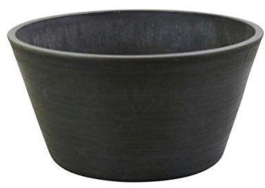 Klocke Pflanzgefäße Klassische Kunststoff Schale Garten - Runde Gartenschale zum Bepflanzen – Kunststoffschale Tischdeko - Blumenschale Winterfest (Medium: Ø 25,5cm - Höhe: 13cm, Anthrazit)