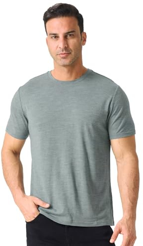 Merino Protect Laine Merinos T-shirts à Manches Courtes Homme Leger Tee Shirt Vetement Sous Vêtement Thermique