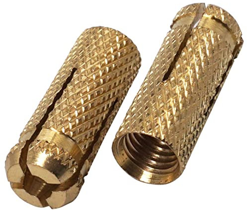 SKIR'CO (30 piezas) Anclajes de latón M10 x 32 mm, manguito de perno, tacos de pared de expansión, anclaje de hormigón de mampostería