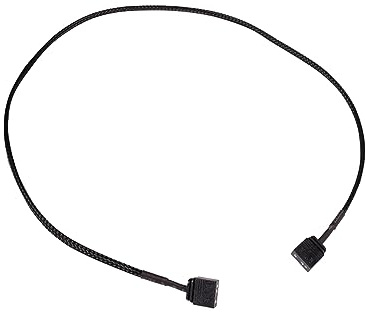 Alphacool 18703 Verlängerung aRGB 3-Pin auf 3-Pin 60cm, gesleevt Modding Kabel schwarz