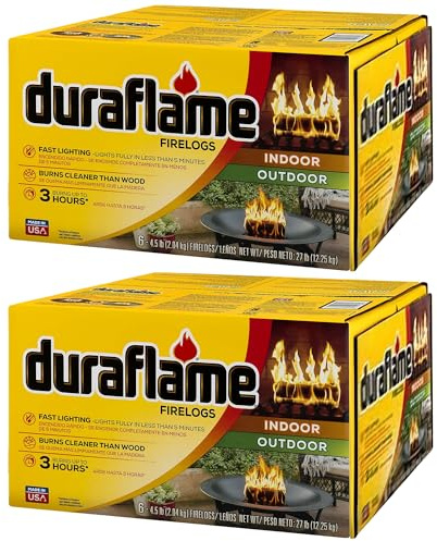 Duraflame Indoor/Outdoor Quick Light Fire Log, 3 Hour Burn, 4.5 lb, 12-Pack
