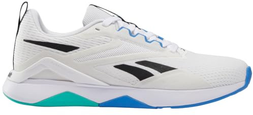 Reebok Herren Nanoflex Tr 2.0 Crosstrainer, Footwear White/Black/Unleashed Green, 9
