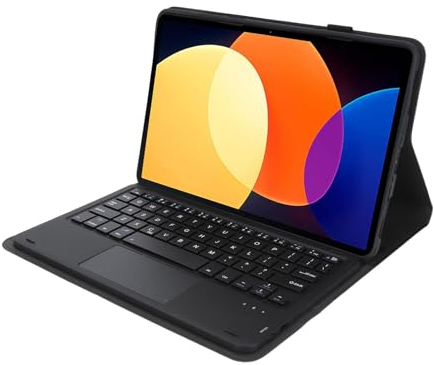 Cuifati Tastaturhülle für Xiaomi Mi Pad 5 und 5 Pro, Kabellose 2-in-1-BT-Tastatur mit Touchpad, Schlanke, Magnetisch Abnehmbare Tablet-Tastaturhülle mit Stiftschlitz und Folio-Hülle aus