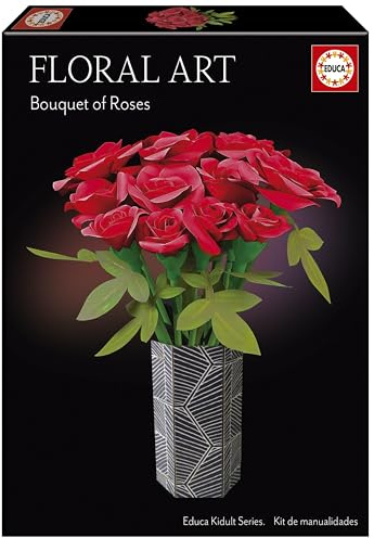 Educa - Bouquet de Roses Arte Floral | Créez 12 Roses en Papier sans Colle ni Ciseaux | À partir de 14 Ans (20139)