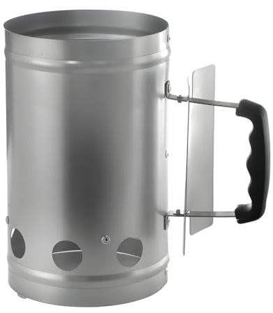 Starter per Barbecue a Carbone - Accessori Barbecue in Acciaio Zincato 26x16x27 cm, Spessore 0,5 mm, Accendi Carbonella Barbecue Facile e Veloce.