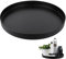 VMUTGA Vassoio Rotondo Decorativo, 30cm Vassoio Decorativo Acciaio Inox Nero Portaoggetti Centrotavola Metallo Vassoio da Servizio per Cosmetici Gioielli Candela Scrivania Cucina Bagno