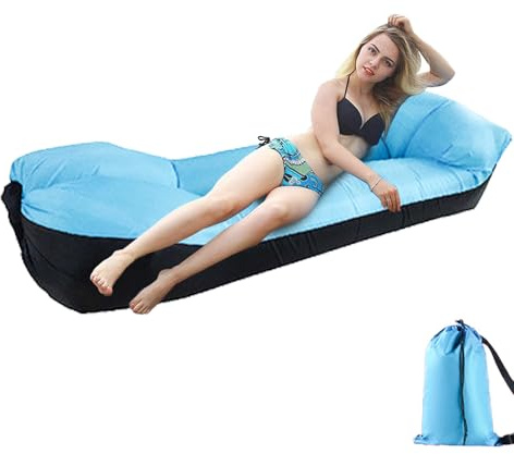 Canapé gonflable type chaise longue - Matelas portable pour dormir, lit gonflable imperméable et anti-fuite | Chaise longue gonflable pour adultes, facile à installer, idéal pour équipement de