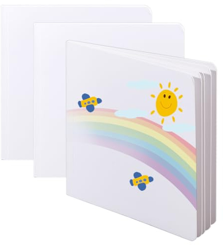 SUPERFINDINGS 2 Sets Blank Hardcover Book White Blank Notebook Blanks Books for Writing Stories 16.5x16.5cm Hardcover Sketchbook Square Paper Drawing Board for Writing Creating Beginners Artists