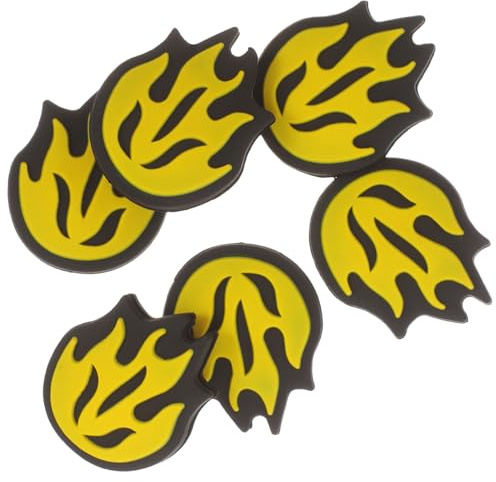 Mikinona 6 pièces Amortisseur de Vibrations pour Raquette de Tennis Silicone Forme Feu Jaune Absorbeur Choc et Vibrations pour Confort du Bras