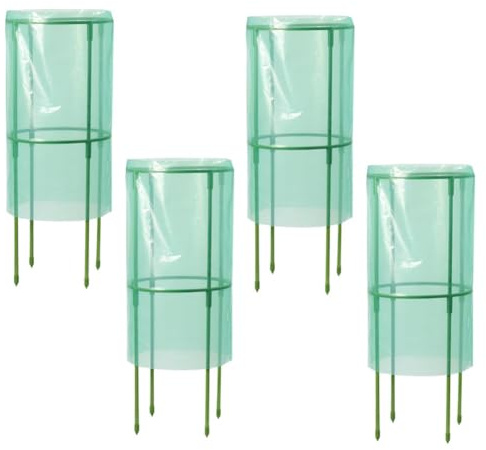 MeevrgR Gabbia protettiva per piante per ortaggi e arbusti, 24 x 55 cm, copertura riutilizzabile contro pollame, vento e insetti, confezione da 2, verde