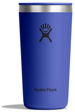 Hydro Flask – All Around Tumbler Press-in Lid 355 ml (12 oz) – Insulated Stainless Steel – Splash-Resistant, Leak-Resistant, Cupholder Compatible – Keeps Drinks Cold 24 Hrs & Hot 12 Hrs – Capri Blue