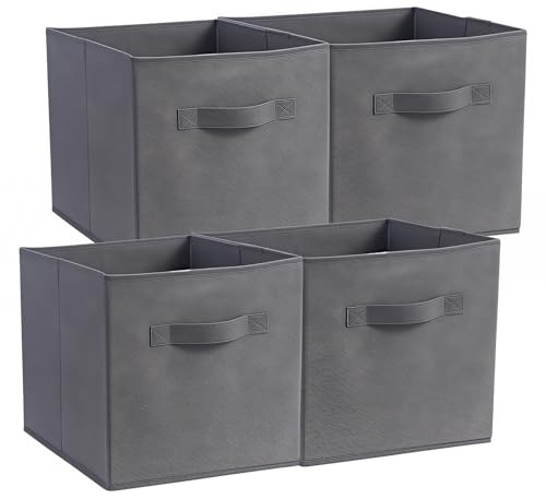 Resszo Cube Storage Boxes 27x27 Cubes Storage Cubes with Handles, Fabric Storage Boxes Foldable Storage Baskets for Closet Shelves Bedroom Organizing Clothes and Book