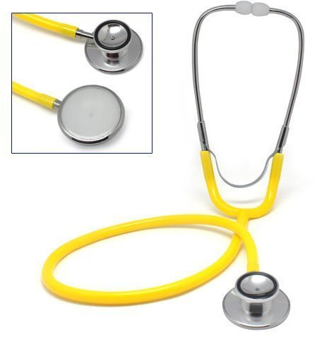 Accessotech Pro Doppio Testa EMT Stetoscopio per Dottore Infermiera Vet Medico Studenti Salute Sangue - Giallo
