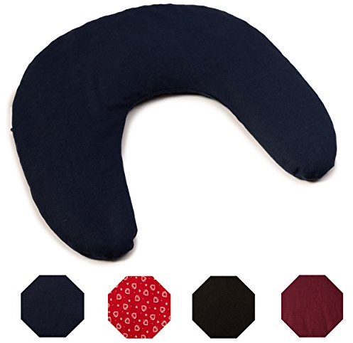 Kirschkern Nackenhörnchen 30x33 dunkelblau | Kirschkernkissen Nacken | Nackenkissen Wärmekissen