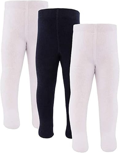 nibini paquete de 3 leotardos de bebé para niñas y niños, MADE IN EUROPE, leotardos 98% algodón leotardos infantiles básicos lisos