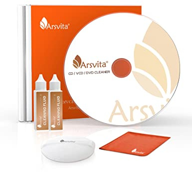 Arsvita Laser Lens Cleaner Disc Cleaning Set for CD/VCD/DVD Player, Safe and Effective, ARCD-04