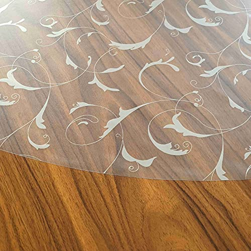 Transparente Folie Tischdecke Tischfolie Schutzfolie mit Muster Barock Paradiso Oval ca. 140 x 220 cm abwaschbar