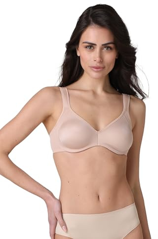 Lovable Reggiseno con Ferretto | Riducente e Contenitivo in Microfibra per Comfort e Sostegno | Taglie Forti | Intimo Modern Shaping Minimizer Donna, Cipria, 38 / 5D