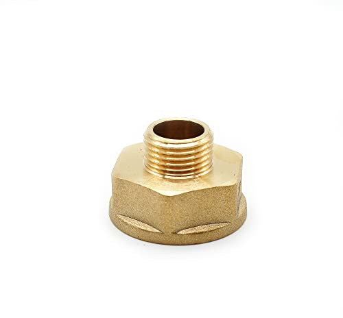DOJA Barcelona Threaded Pipe Reduction, Pipe Reducer Fitting Male - Female Pipe Adapter - 1/2 to 1 - Brass Pipe Adapter Shower Hose Adapter, Washing Machine Drain and Garden tap to Hose Connector
