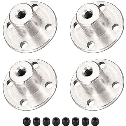DMiotech Paquet 3.17mm Intérieur Diamètre H12xD10 Bride Accouplement Connecteur Rigide Guide Arbre Support Coupleur Arbre Accouplement avec Vis pour Bricolage RC Modèle Moteurs Argent
