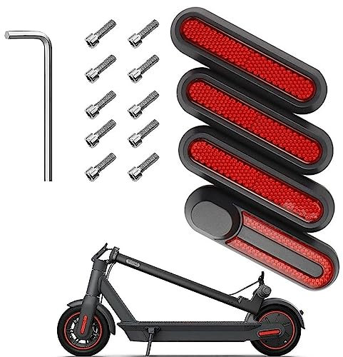ZLXFT Copri Ruota Monopattino Mozzo Cappucci Protettivi con Striscia Riflettente, Copriruota Laterale con Riflettore Posteriore,Accessori per Scooter xiaomi M365 /PRO/PRO 2 /1S /Scooter 3,Rosso