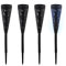 Relaxdays Solarlampe 4er Set, Fackel-Design, Gartenbeleuchtung mit Lichteffekt, H x D: 41 x 7 cm, mit Erdspieß, schwarz