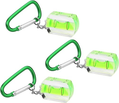 WORKPRO Mini Nivel de Burbuja Con Llavero - 3 Piezas, Medición Horizontal de Bolsillo