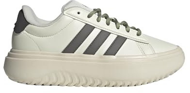 Adidas Women's Grand Court Platform, Off White/Charcoal/Wonder White, 9.5