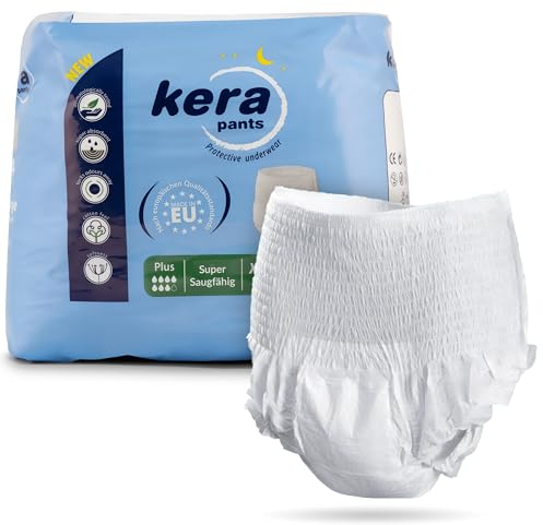 KERA® saugstarke Inkontinenz Pants für Frauen und Männer mit “Cotton-Feel” Komfort - diskrete Windeln für Erwachsene - atmungsaktive Windelhosen - 56 Stück XL