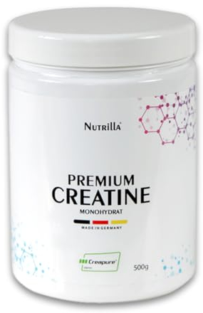 Nutrilla Creatin Monohydrat Pulver - 99,99% rein - hochdosiert - Ultrafeines Kreatin - Creapure Powder Vegan